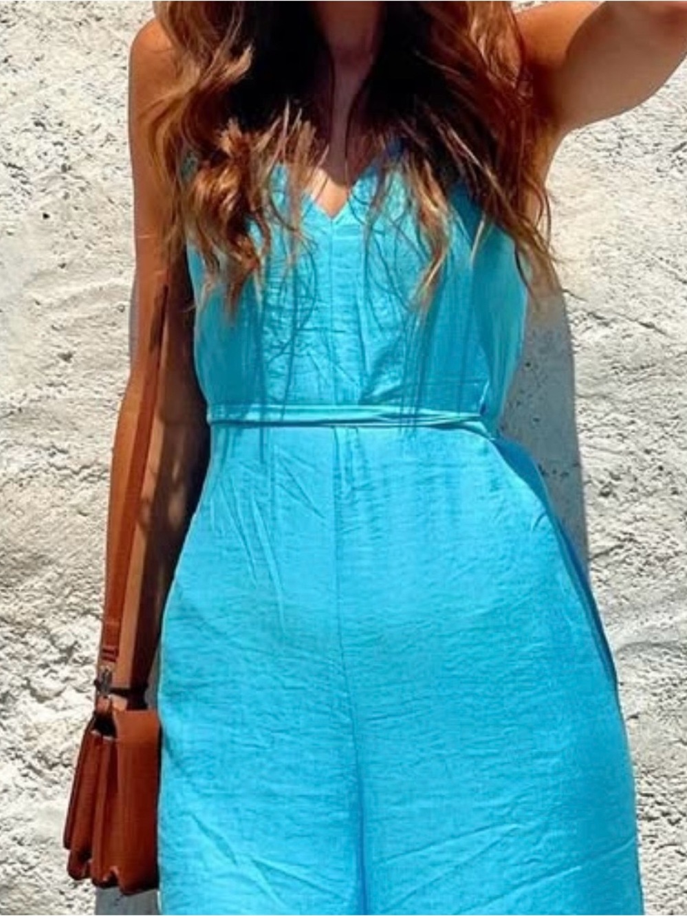 H&M Strapless Turquoise Summer Jumpsuit
